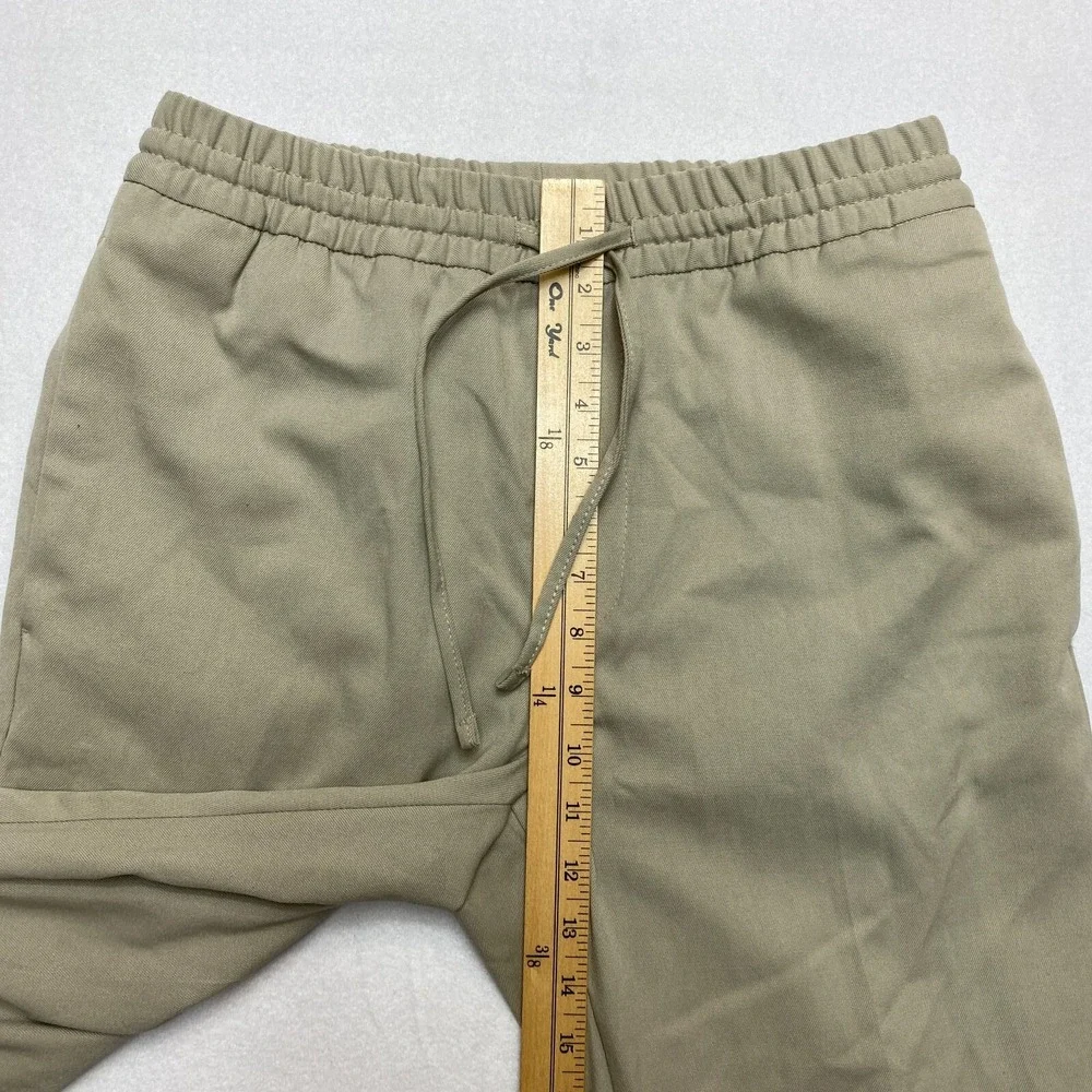 Zara Pants Small Tan Twill Drawstring Waist Jogger